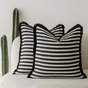 Farmhouse Boho Throw Pillow Covers 18x18 Inch Set of 2 for‎ Couch Living Room